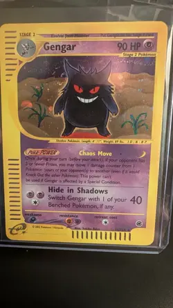 2002 Pokemon Gengar #13/165 Expedition Base Set Holo Swirl - Image 3