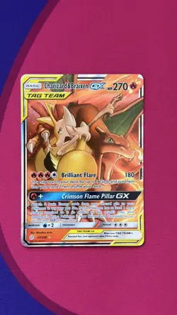 Charizard & Braixen GX 22/236 Cosmic Eclipse Tag Team Ultra Rare Pokemon Card - Image 1