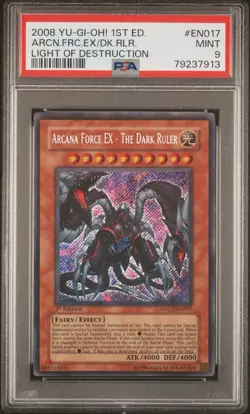PSA 9 Arcana Force EX - The Dark Ruler LODT-EN017 1st Edition Yugioh - Image 1