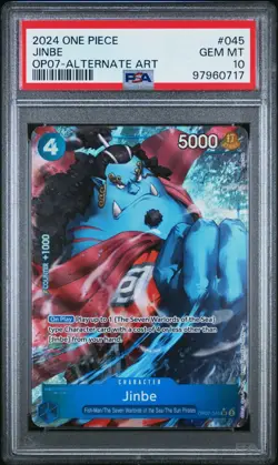 One Piece Jinbe OP07-045 SR Parallel Alternative Art PSA 10 Gem Mint English - Image 1