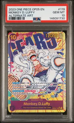 2023 ONE PIECE OP05-AWAKENING OF THE NEW ERA MONKEY D. LUFFY ALTERNATE ART PSA10 - Image 1