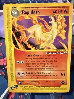 Pokemon TCG Rapidash Expedition Pokemon Center NY Promo Black Star Card 51 NM - Image 1