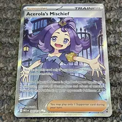 2025 Pokemon Acerola’s Mischief Supporter 165/132 Mega Evolution Full Art Mint - Image 1