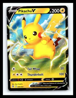 💥 Pikachu V 086/264 Ultra Rare Holo SWSH08: Fusion Strike Pokemon TCG - Image 1