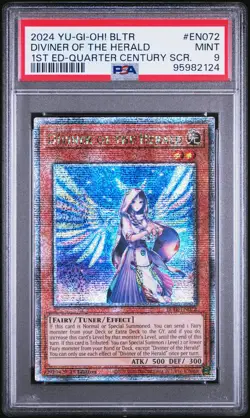 2024 YUGIOH 1ST ED BLTR-EN072 DIVINER OF THE HERALD QCR PSA 9 MINT #95982124 - Image 2