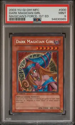Yu-Gi-Oh! TCG Dark Magician Girl Magician's Force MFC-000 1st Edition PSA 9 Mint - Image 1
