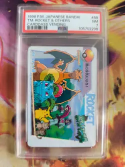 Pokemon Card Carddass Vending Anime #88 Charizard Team Rocket Japanese PSA 7 - Image 2