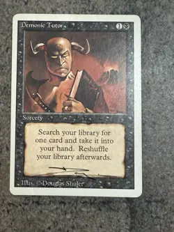 MTG Demonic Tutor Signed Card Magic the Gathering - Image 1