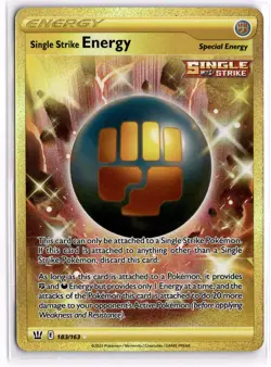 Pokemon TCG Single Strike Energy (Gold) 183/163 SWSH05: Battle Styles Secret Rar - Image 1