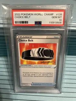 Choice Belt 135/172 2022 Pokemon World Championships psa 10. Psa pop1 - Image 1