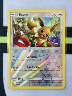 Eevee Reverse Holo Rare Hidden Fates 48/68 NM Pokemon TCG - Image 1