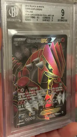 Pokemon Groudon EX Dark Explorers Full Art Holo Italian 106/108 Beckett 9 Mint - Image 2