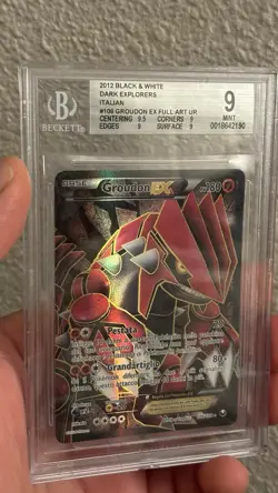 Pokemon Groudon EX Dark Explorers Full Art Holo Italian 106/108 Beckett 9 Mint - Image 3