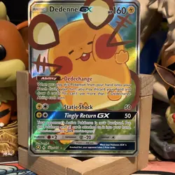 Pokemon TCG Dedenne GX Alternate Art Promo Holo 195A/214 2020 MINT - Image 1