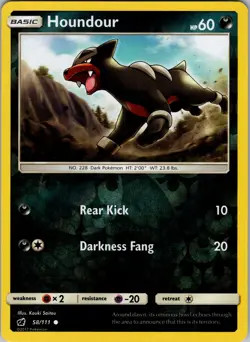 Houndour 58/111 SM - Crimson Invasion Reverse Holo Pokemon TCG NM - Image 1