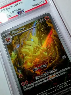 Pokemon 2023 Obsidian Flames 🔥199/197 Ninetails🔥 Holo Illustration Rare PSA 8! - Image 2