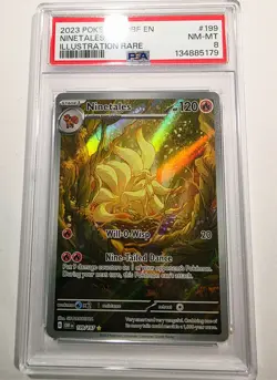 Pokemon 2023 Obsidian Flames 🔥199/197 Ninetails🔥 Holo Illustration Rare PSA 8! - Image 5