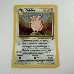 Pokemon TCG Clefable Base Set 2 Holo Unlimited Rare Card 5/130 NM - Image 1