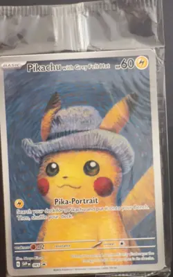 Pokemon x Van Gogh: Pikachu with Grey Felt Hat SVP 085 Promo Card Sealed - Image 1