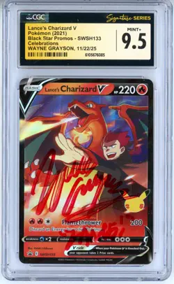 CGC MINT+ 9.5 Wayne Grayson Pokemon Lance's Charizard V SWSH133 Black Star Promo - Image 1