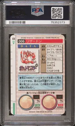 1996 Carddass Vending Charizard Prism PSA 6 - Pokemon - Rookie Card - Image 2