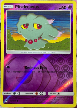 Misdreavus Reverse Holo - 077/214 - Unbroken Bonds Pokemon 2019 - Image 1