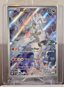 N's Reshiram 167 2025 Pokemon Journey Together Booster Stamped Promo Card NM - Image 1