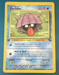 Pokemon Shellder 54/62 – Fossil Set – 1st Edition – 1999 – Common – WOTC - Image 1