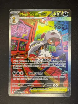 Mega Scrafty EX 285/217 SIR Illustration Rare Pokemon Ascended Heroes Near Mint - Image 1