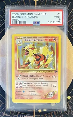 2000 POKEMON GYM CHALLENGE #1 BLAINE’S ARCANINE HOLO PSA 9 - Image 1