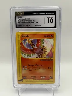 Ho-oh #52 WOTC Black Star Promo CGC 10 GEM MINT Pokemon Center NY Stamped Card - Image 1