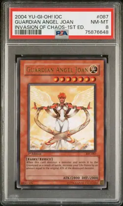 2004 YUGIOH Guardian Angel Joan IOC-087 PSA 8 Ultra Rare 1st Edition - Image 1