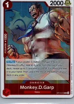 Monkey D. Garp Rare (R) OP13-016 Carrying On His Will English Foil - Image 1