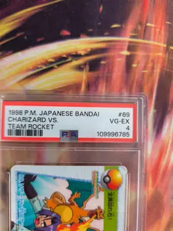 Pokemon Card Charizard Vs Team Rocket 89 Carddass Vending Anime Japanese PSA 4 - Image 4