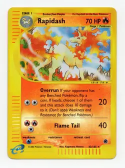 Pokemon TCG Rapidash Expedition 62/165 Reverse Holo Rare Card MP - Image 1