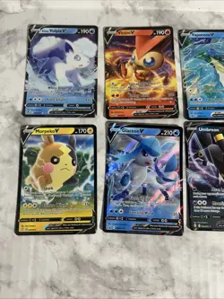 Pokemon Cards Lot 3- V Holo Set of 10 Cards NM TCG Umbreon Urshifu Vaporeon - Image 3