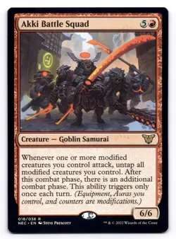 Akki Battle Squad NM Commander: Kamigawa: Neon Dynasty 018/038 MTG Regular - Image 1