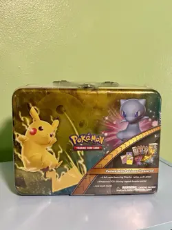 Pokemon TCG 2017 Shining Legends Collector’s Chest Tin Lunch Box 5 Packs Sealed - Image 1