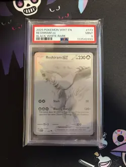 Pokemon Reshiram ex Sv: White Flare 173/086 Black White Rare Holo PSA 9 - Image 1