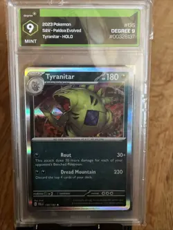 2023 Pokemon S&V Paldea Evolved Tyranitar Holo Graded 9 - Image 1