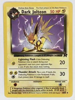 Dark Jolteon LP Unlimited 38/82 Team Rocket Pokemon TCG Regular - Image 1