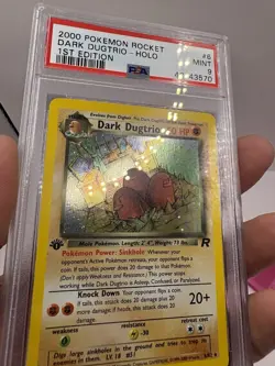 2000 Pokemon Team Rocket 1st Edition #6 Dark Dugtrio - Holo PSA 9 MINT - Image 3
