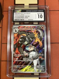 CGC Gem Mint 10 Team Rocket's Houndoom 191/182 Pokemon Destined Rivals DRI EN - Image 1