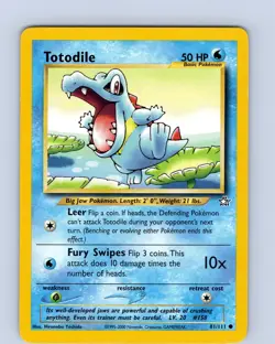 Pokemon TCG Totodile Neo Genesis 81/111 Unlimited Common Card WOTC Played HP - Image 1