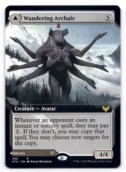 Wandering Archaic NM Extended Art Strixhaven: School of Mages 286 MTG Regular - Image 1