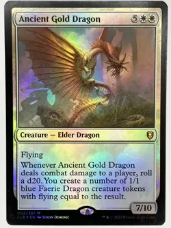 Ancient Gold Dragon NM Commander Battle for Baldur's Gate 003/361 MTG Foil - Image 1