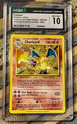 CGC 10 Charizard 003/034 Trading Card Game Classic Holo Pokemon Card - Image 1