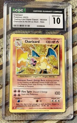 CGC 10 Charizard 003/034 Trading Card Game Classic Holo Pokemon Card - Image 2