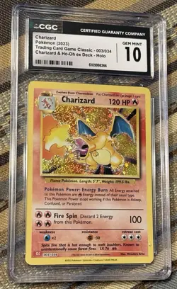CGC 10 Charizard 003/034 Trading Card Game Classic Holo Pokemon Card - Image 4