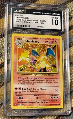 CGC 10 Charizard 003/034 Trading Card Game Classic Holo Pokemon Card - Image 5